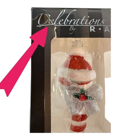 Radko Candy Cane & Santa Ornaments – 2010 Hand Crafted Glass (Kmart Exclusive) - Picture 8 of 16